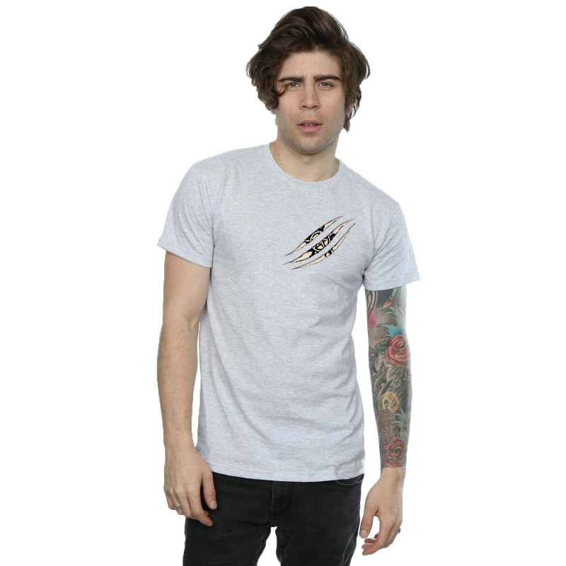 Image of Supernatural Supernatural Men Symbol Scratch T-Shirt in Grey Size: Small Grey S Male 5057245670340