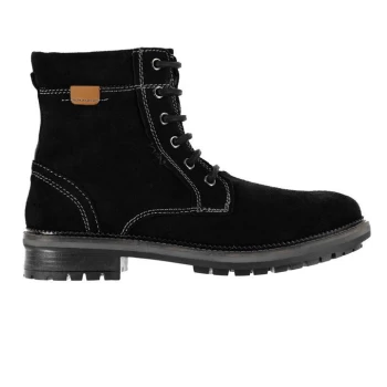 Image of Linea Rugged Lace Boots - Black