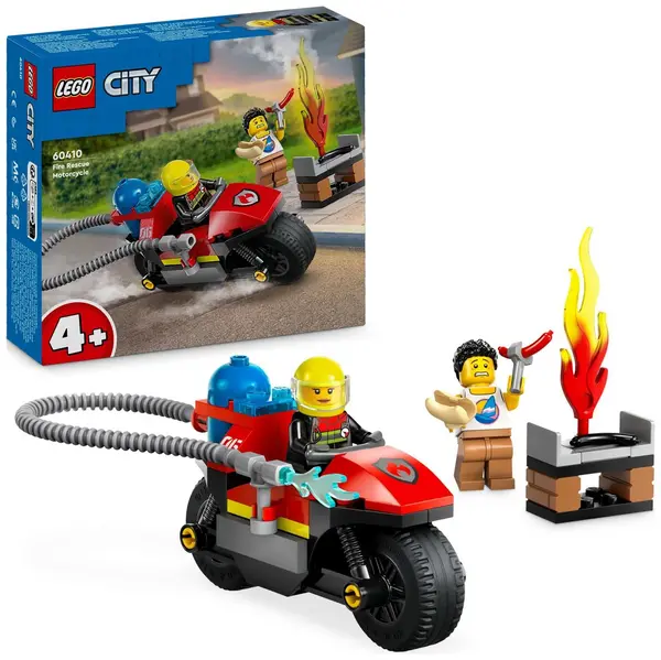 image of LEGO City Fire Rescue Motorcycle 4+ Motorbike Toy 60410