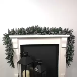 Image of Premier Christmas Rocky Mountain Garland 2.7m Snow Flocked with Cones