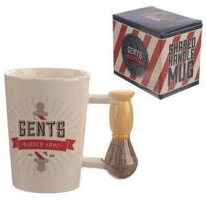 Image of Shaving Brush Shaped Handle Mug Shaving Brush