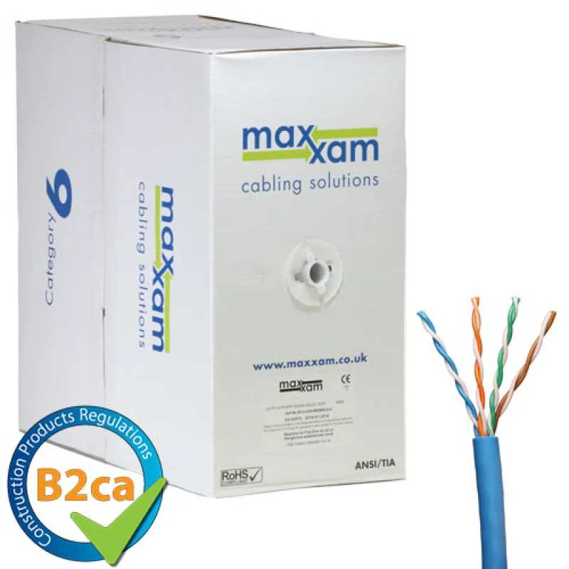 Image of Cablenet Cat6 Blue U/UTP LSOH 24AWG Solid CPR B2ca Cable 305m Reel in