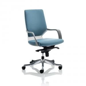 image of Adroit Xenon Executive With Arms Medium Back White Shell Fabric Blue