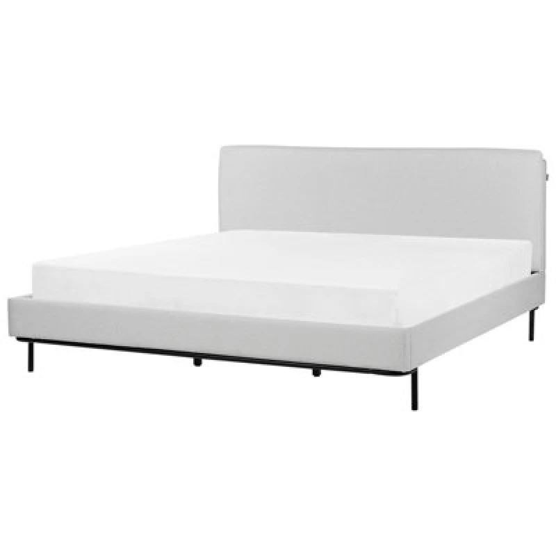 Image of Beliani Bed Fabric Corio 180 X 200 Cm (Eu Super King) Light Grey