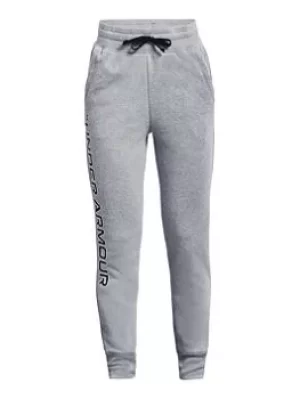 Image of Under Armour Girls Rival Fleece Joggers, Grey, Size M=9-10 Years, Women