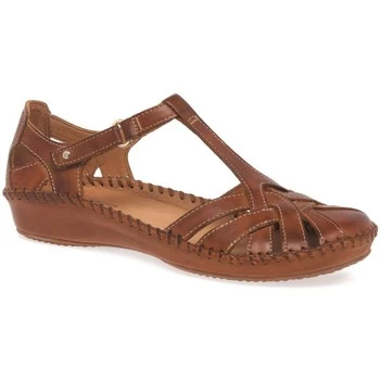 image of Pikolinos Vallarta Womens Woven Leather Sandals womens Sandals in Brown,4,5,8