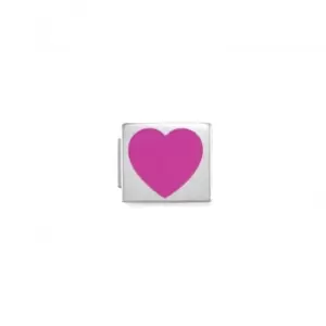 image of Classic Glam Enamel Heart Fuschia Link Charm 230202/01