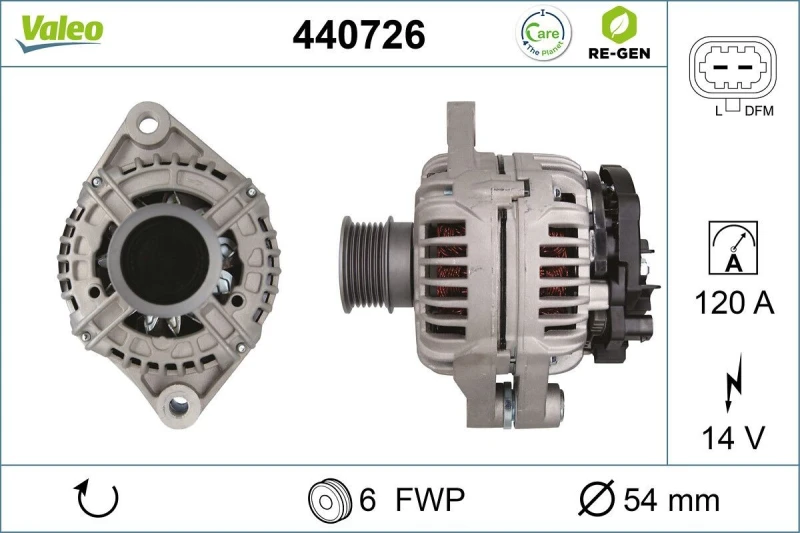 Image of VALEO 440726 Generator Alternator Charging Current: 120A, Voltage: 14V Alternator (4)