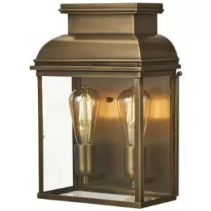 Image of Elstead Old Bailey - 2 Light Large Outdoor Wall Lantern Brass IP44, E27