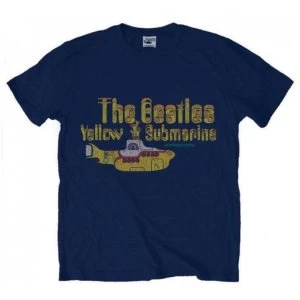 Image of The Beatles Nothing Is Real Large Mens T-Shirt - Blue