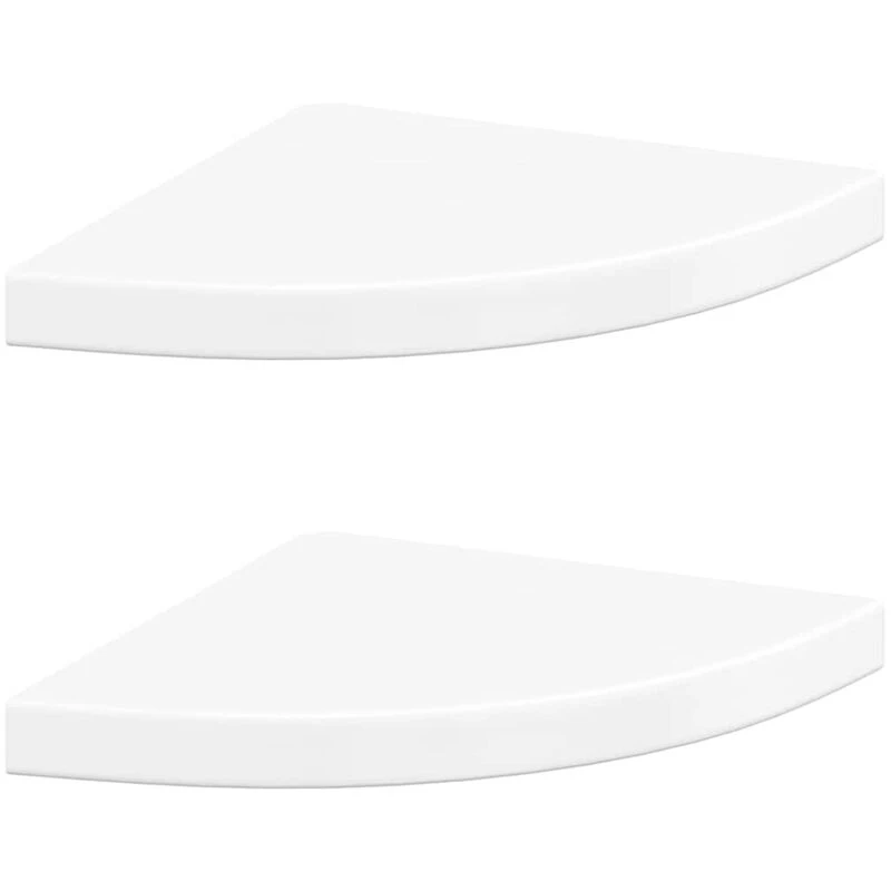 Image of VIDAXL Floating Corner Shelves 2 pcs High Gloss White 35x35x3.8cm mdf Vidaxl 8720286075395