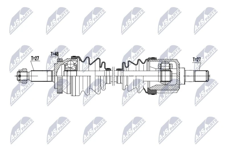 Image of NTY NPW-HY-651 Drive shaft Automatic Transmission, Front Axle Right Drive Shaft (13)