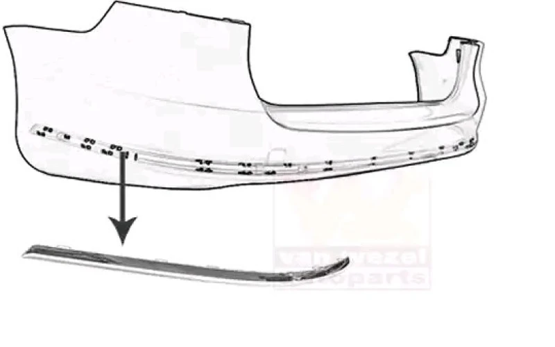 Image of VAN WEZEL 5740553 Cover, bumper ** Equipart ** Left Rear Cover,bumper (20)