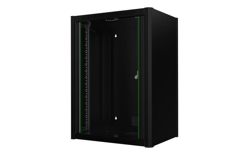 Image of Lanview RWM16U45BL rack cabinet 16U Wall mounted rack Black