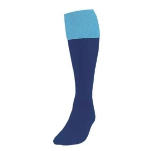 Image of Precision Turnover Football Socks Navy/Sky UK Size 7-11