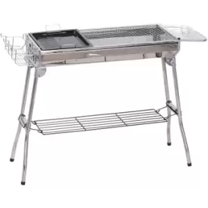 Image of Outsunny - Portable Folding Charcoal BBQ Grill Stainless Steel Camp Picnic Cooker