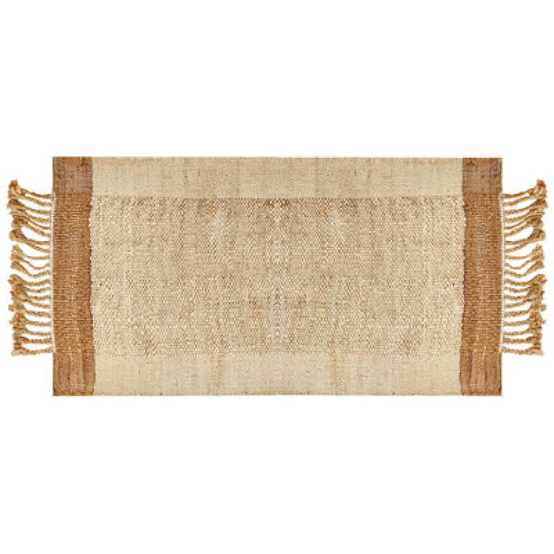 Image of Beliani Rug Dedemli Beige 80 X 150 Cm Jute