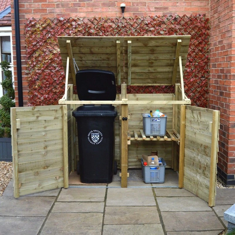 Image of Rutland County Garden Furniture Ltd Morcott Double Wheelie Combo - L79 x W168.5 x H131cm - Light Green Light Green Unisex