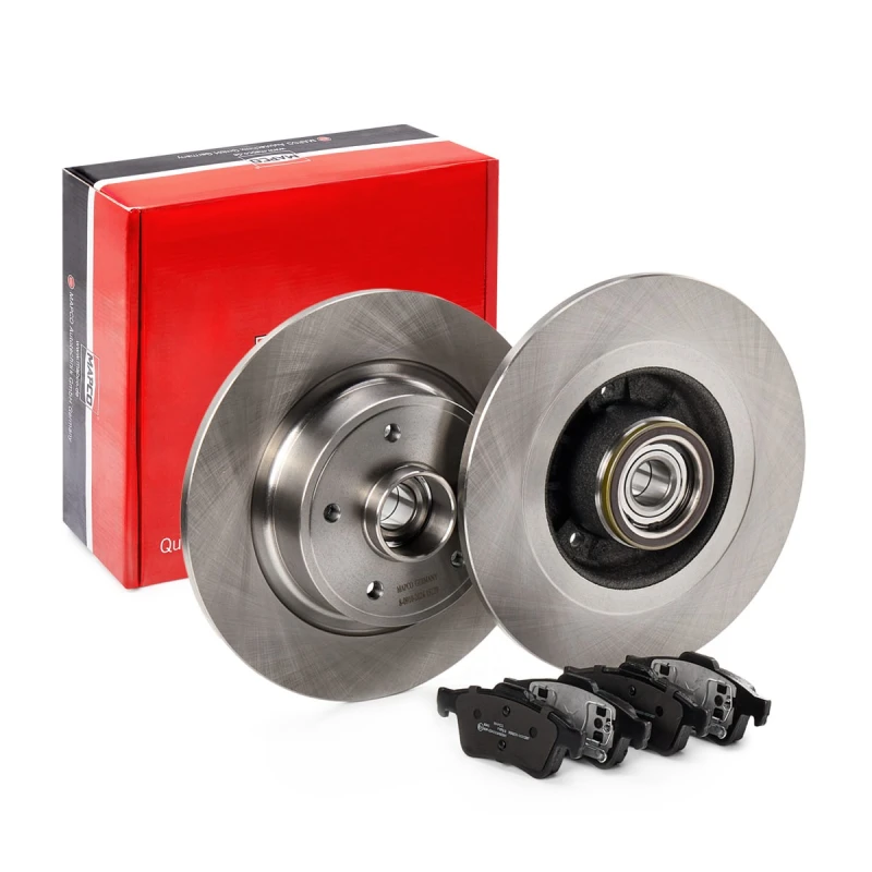 Image of MAPCO 47168 Brake disc and pads set Rear Axle, Brake Disc Type: solid, excl. wear warning contact, with ABS sensor ring Brake Set,disc brakes (3405)