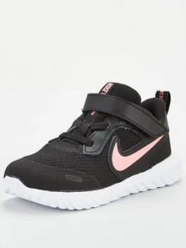 image of Nike Revolution 5 Infant Trainers - Black/Pink