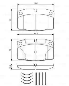 Image of Bosch 0986469390 BP747 Brake Pad Set Disc Brake Front Axle