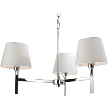 image of Firstlight - Transition - 3 Light Multi Arm Ceiling Pendant Light Polished Stainless Steel, Cream, E14