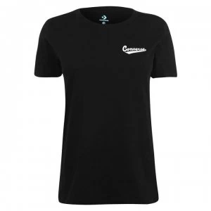 image of Converse Nova Small Logo T Shirt Ladies - Black 001