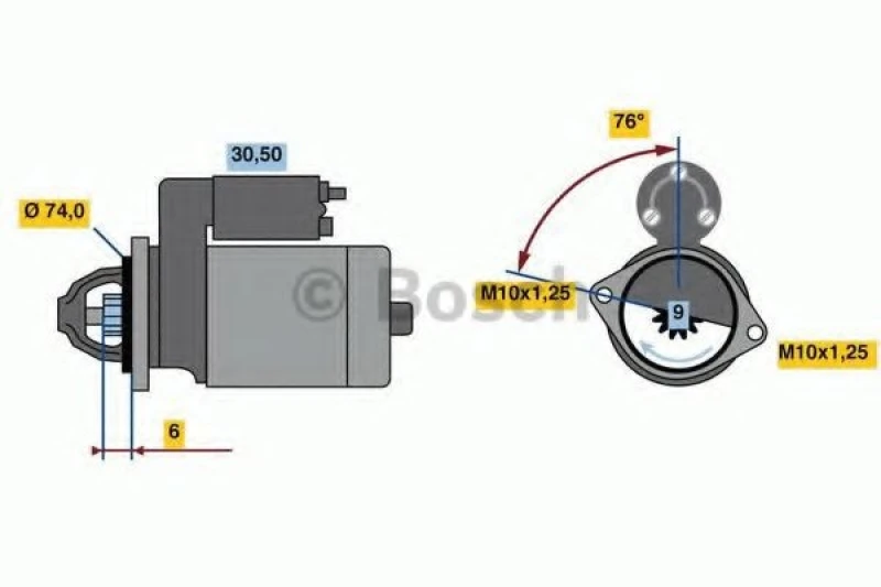 Image of Starter motor Bosch 0 986 018 680