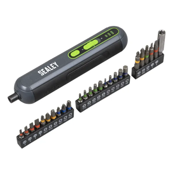 Image of Sealey 4V Cordless Screwdriver with 25pc Bit Set