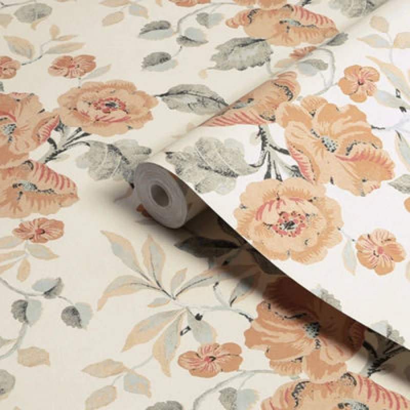 Image of Laura Ashley Rustic Charm Apricot Alyworth Trail Smooth Wallpaper