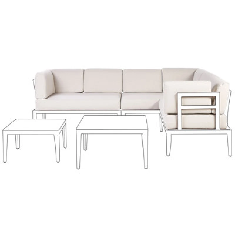 Image of Beliani Outdoor Cushion Cover Set Rima Iii Light Beige