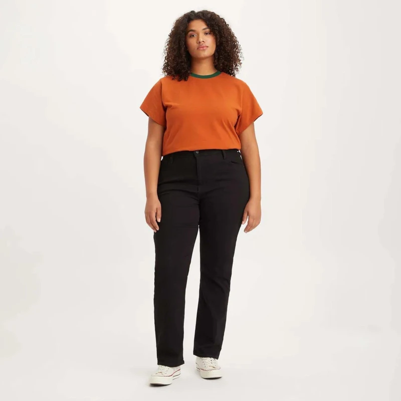 Image of Levis Womens Straight Leg Jeans Black female 25 L26