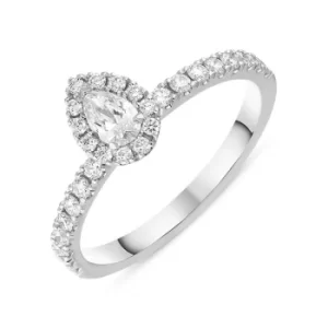 Image of 18ct White Gold Diamond Pear Cut Cluster Ring