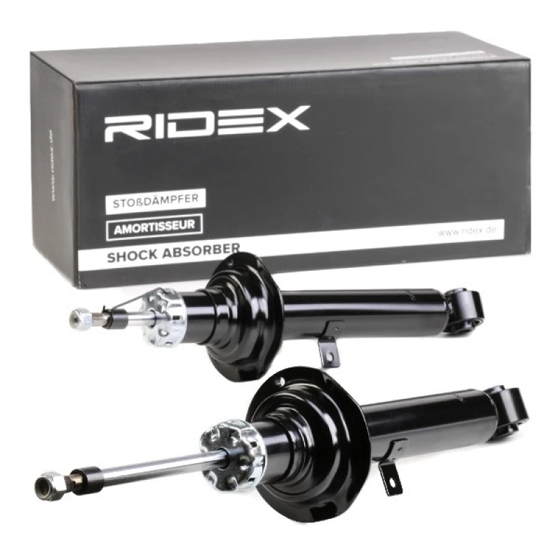 Image of RIDEX 854S2376 Shock absorber Front Axle, Gas Pressure, Twin-Tube, Spring-bearing Damper, Bottom eye Shock Absorber (854)