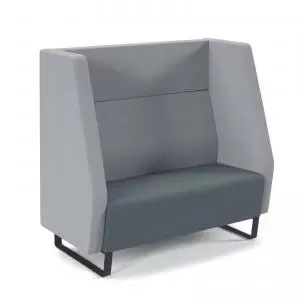 Image of Encore high back 2 seater sofa 1200mm wide with Black sled frame -