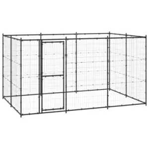 image of Vidaxl Outdoor Dog Kennel Steel 7.26 M