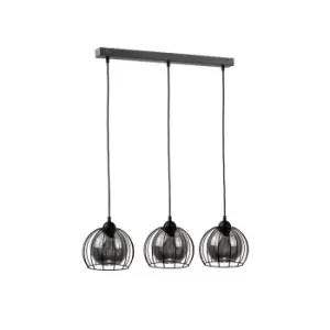 image of Solo Bar Pendant Ceiling Light Black, 60cm, 3x E27