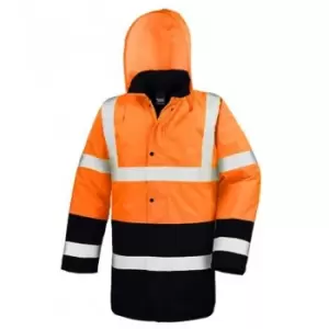 Image of Result Adults Unisex Core Motorway Two Tone Safety Jacket (3XL) (Fluorescent Orange/Black)