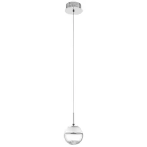 Image of Montefio 1 - LED 1 Light Globe Ceiling Pendant Polished Chrome with Crystals - Eglo