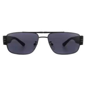 Image of Rectangle Matte Gunmetal Grey Gradient Sunglasses