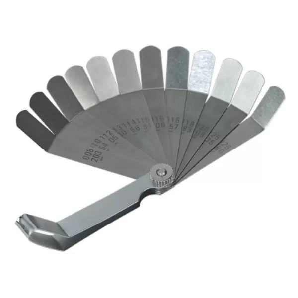 Image of Genuine SEALEY Siegen S0516 Feeler Gauge 12 Blade Offset - Dual Marked