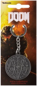 Image of Doom Pentagram Keyring Pendant multicolour
