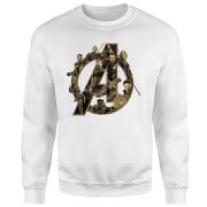 Image of Marvel Avengers Infinity War Avengers Logo Sweatshirt - White - XL