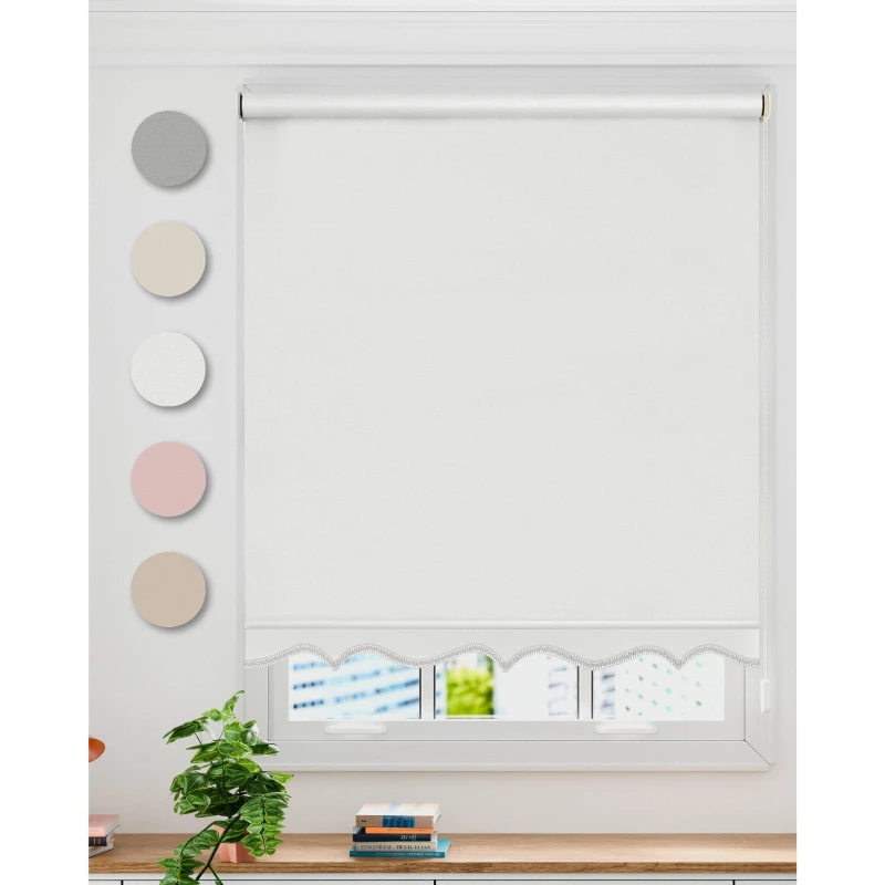 Image of Emma Barclay Scalloped Roller Blind White unisex 180cm