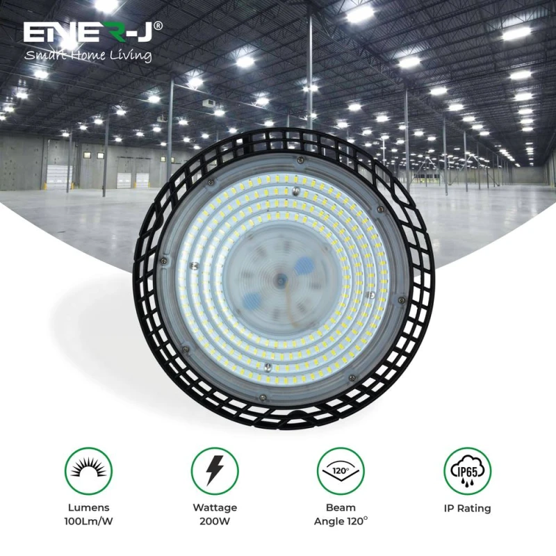 Image of ENER-J ENERJ 150W UFO Highbay15000 Lumens 6000K Cool White in Black Unisex
