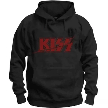 Image of KISS - Slashed Logo Mens Large Pullover Hoodie - Black