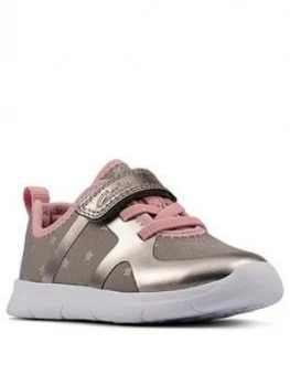 Image of Clarks Girls Ath Flux Toddler Trainer - Pewter