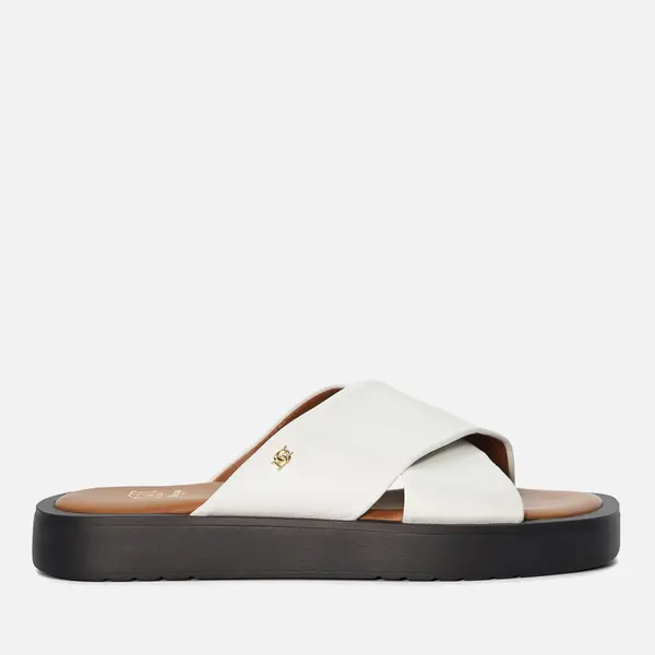 Image of Dune Womens Liquor Flat Cross Leather Sandals - UK 4