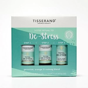 image of Tisserand Aromatherapy 3 Step Ritual to De-Stress (2x9ml/1x10ml)