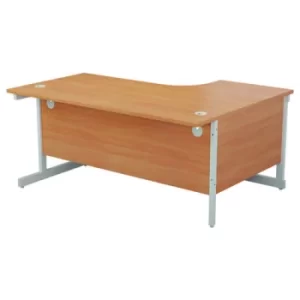 Image of 1800 X 1200 Single Upright Left Hand Radial Desk Beech-White